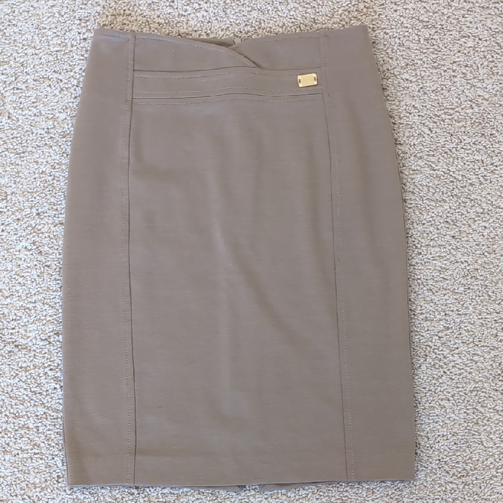 Chic Taupe Pencil Skirt